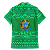Brazil Christmas Family Matching Mermaid Dress and Hawaiian Shirt with Santa Relaxing in Hammock Palm Trees Snowman and Tribal Pattern Design - Wonder Print Shop