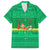 Brazil Christmas Family Matching Off Shoulder Short Dress and Hawaiian Shirt with Santa Relaxing in Hammock Palm Trees Snowman and Tribal Pattern Design - Wonder Print Shop