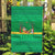 Brazil Christmas Garden Flag with Santa Relaxing in Hammock Palm Trees Snowman and Tribal Pattern Design - Wonder Print Shop