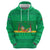 Brazil Christmas Hoodie with Santa Relaxing in Hammock Palm Trees Snowman and Tribal Pattern Design - Wonder Print Shop