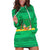 Brazil Christmas Hoodie Dress with Santa Relaxing in Hammock Palm Trees Snowman and Tribal Pattern Design - Wonder Print Shop