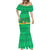 Brazil Christmas Mermaid Dress with Santa Relaxing in Hammock Palm Trees Snowman and Tribal Pattern Design - Wonder Print Shop