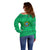 Brazil Christmas Off Shoulder Sweater with Santa Relaxing in Hammock Palm Trees Snowman and Tribal Pattern Design - Wonder Print Shop