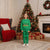 Brazil Christmas Pajama Set with Santa Relaxing in Hammock Palm Trees Snowman and Tribal Pattern Design - Wonder Print Shop