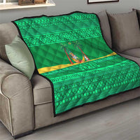 Brazil Christmas Quilt with Santa Relaxing in Hammock Palm Trees Snowman and Tribal Pattern Design - Wonder Print Shop