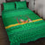 Brazil Christmas Quilt Bed Set with Santa Relaxing in Hammock Palm Trees Snowman and Tribal Pattern Design - Wonder Print Shop