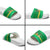 Brazil Christmas Slide Sandals with Santa Relaxing in Hammock Palm Trees Snowman and Tribal Pattern Design - Wonder Print Shop