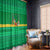 Brazil Christmas Window Curtain with Santa Relaxing in Hammock Palm Trees Snowman and Tribal Pattern Design - Wonder Print Shop