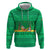 Brazil Christmas Zip Hoodie with Santa Relaxing in Hammock Palm Trees Snowman and Tribal Pattern Design - Wonder Print Shop