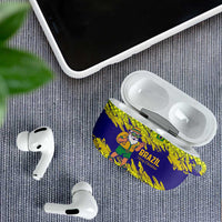 Brazil Christmas AirPods Case with Tropical Santa Tribal Pattern National Colors and Merry Christmas Text Design - Wonder Print Shop