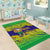 Brazil Christmas Area Rug with Tropical Santa Tribal Pattern National Colors and Merry Christmas Text Design - Wonder Print Shop