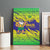 Brazil Christmas Canvas Wall Art with Tropical Santa Tribal Pattern National Colors and Merry Christmas Text Design - Wonder Print Shop