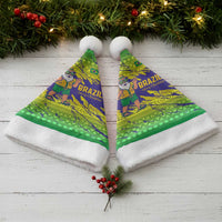 Brazil Christmas Santa Hat with Tropical Santa Tribal Pattern National Colors and Merry Christmas Text Design - Wonder Print Shop