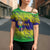 Brazil Christmas Cross Shoulder Shirt with Tropical Santa Tribal Pattern National Colors and Merry Christmas Text Design - Wonder Print Shop