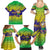 Brazil Christmas Family Matching Summer Maxi Dress and Hawaiian Shirt with Tropical Santa Tribal Pattern National Colors and Merry Christmas Text Design - Wonder Print Shop