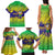Brazil Christmas Family Matching Tank Maxi Dress and Hawaiian Shirt with Tropical Santa Tribal Pattern National Colors and Merry Christmas Text Design - Wonder Print Shop