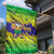 Brazil Christmas Garden Flag with Tropical Santa Tribal Pattern National Colors and Merry Christmas Text Design - Wonder Print Shop