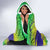 Brazil Christmas Hooded Blanket with Tropical Santa Tribal Pattern National Colors and Merry Christmas Text Design - Wonder Print Shop