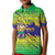 Brazil Christmas Kid Polo Shirt with Tropical Santa Tribal Pattern National Colors and Merry Christmas Text Design - Wonder Print Shop