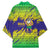 Brazil Christmas Kimono with Tropical Santa Tribal Pattern National Colors and Merry Christmas Text Design - Wonder Print Shop