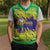 Brazil Christmas Knitted V-Neck Vest with Tropical Santa Tribal Pattern National Colors and Merry Christmas Text Design - Wonder Print Shop