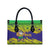 Brazil Christmas Leather Bag with Tropical Santa Tribal Pattern National Colors and Merry Christmas Text Design - Wonder Print Shop