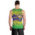 Brazil Christmas Men Tank Top with Tropical Santa Tribal Pattern National Colors and Merry Christmas Text Design - Wonder Print Shop