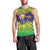 Brazil Christmas Men Tank Top with Tropical Santa Tribal Pattern National Colors and Merry Christmas Text Design - Wonder Print Shop
