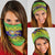 Brazil Christmas Neck Gaiter with Tropical Santa Tribal Pattern National Colors and Merry Christmas Text Design - Wonder Print Shop