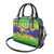 Brazil Christmas Shoulder Handbag with Tropical Santa Tribal Pattern National Colors and Merry Christmas Text Design - Wonder Print Shop