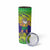Brazil Christmas Skinny Tumbler with Tropical Santa Tribal Pattern National Colors and Merry Christmas Text Design - Wonder Print Shop