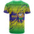 Brazil Christmas T Shirt with Tropical Santa Tribal Pattern National Colors and Merry Christmas Text Design - Wonder Print Shop