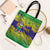 Brazil Christmas Tote Bag with Tropical Santa Tribal Pattern National Colors and Merry Christmas Text Design - Wonder Print Shop
