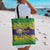 Brazil Christmas Tote Bag with Tropical Santa Tribal Pattern National Colors and Merry Christmas Text Design - Wonder Print Shop