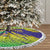 Brazil Christmas Tree Skirt with Tropical Santa Tribal Pattern National Colors and Merry Christmas Text Design - Wonder Print Shop