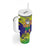 Brazil Christmas Tumbler With Handle with Tropical Santa Tribal Pattern National Colors and Merry Christmas Text Design - Wonder Print Shop