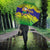 Brazil Christmas Umbrella with Tropical Santa Tribal Pattern National Colors and Merry Christmas Text Design - Wonder Print Shop