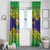 Brazil Christmas Window Curtain with Tropical Santa Tribal Pattern National Colors and Merry Christmas Text Design - Wonder Print Shop