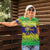 Brazil Christmas Women Polo Shirt with Tropical Santa Tribal Pattern National Colors and Merry Christmas Text Design - Wonder Print Shop