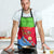 Eritrea Christmas Apron with Santa Claus Camel Sleigh National Emblem and Red Green Blue Pattern - Wonder Print Shop