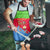 Eritrea Christmas Apron with Santa Claus Camel Sleigh National Emblem and Red Green Blue Pattern - Wonder Print Shop