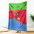 Eritrea Christmas Blanket with Santa Claus Camel Sleigh National Emblem and Red Green Blue Pattern - Wonder Print Shop