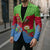 Eritrea Christmas Blazer with Santa Claus Camel Sleigh National Emblem and Red Green Blue Pattern - Wonder Print Shop