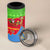 Eritrea Christmas 4 in 1 Can Cooler Tumbler with Santa Claus Camel Sleigh National Emblem and Red Green Blue Pattern - Wonder Print Shop