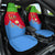 Eritrea Christmas Car Seat Cover with Santa Claus Camel Sleigh National Emblem and Red Green Blue Pattern - Wonder Print Shop
