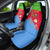 Eritrea Christmas Car Seat Cover with Santa Claus Camel Sleigh National Emblem and Red Green Blue Pattern - Wonder Print Shop