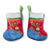 Eritrea Christmas Stocking with Santa Claus Camel Sleigh National Emblem and Red Green Blue Pattern - Wonder Print Shop