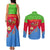 Eritrea Christmas Couples Matching Tank Maxi Dress and Long Sleeve Button Shirt with Santa Claus Camel Sleigh National Emblem and Red Green Blue Pattern - Wonder Print Shop