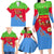 Eritrea Christmas Family Matching Long Sleeve Bodycon Dress and Hawaiian Shirt with Santa Claus Camel Sleigh National Emblem and Red Green Blue Pattern - Wonder Print Shop