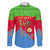 Eritrea Christmas Family Matching Long Sleeve Bodycon Dress and Hawaiian Shirt with Santa Claus Camel Sleigh National Emblem and Red Green Blue Pattern - Wonder Print Shop